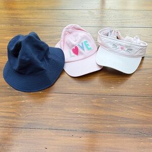 Carter's Pink and Navy Kids Hat Trio 4T